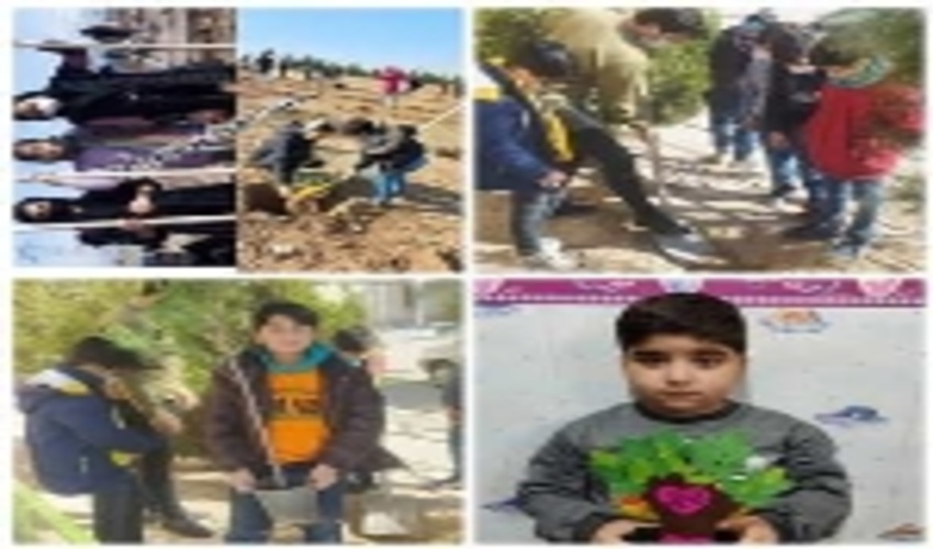 غرس نهال با سفیران علم و دانش در شهرستان بهارستان 